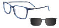 Takumi TK1263 Transparent Blue & Dark Grey (050) Eyeglasses - Color Image