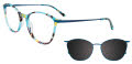 Takumi TK1267 with Magnetic Clip On Lens Turquoise (60) Eyeglasses - Color Image