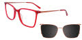 Takumi TK1271 Transparent Red / Pink Gold (030) Eyeglasses - Color Image