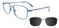 Takumi TK1272 with Magnetic Clip On Lens Blue & Dark Brown (050) Eyeglasses - Color Image