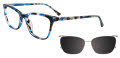 Takumi TK1274 with Magnetic Clip On Lens Blue Tortoise (50) Eyeglasses - Color Image