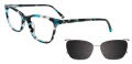 Takumi TK1274 with Magnetic Clip On Lens Cyan Tortoise (60) Eyeglasses - Color Image