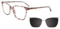 Takumi TK1276 with Magnetic Clip On Lens Pink & Brown Stripes (10) Eyeglasses - Color Image