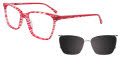Takumi TK1276 with Magnetic Clip On Lens Red & Pink (30) Eyeglasses - Color Image