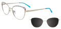 Takumi TK1278 Silver & Blue Pink Mix Patterned Browline (020) Eyeglasses - Color Image