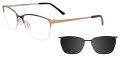 Takumi TK1279 With Magnetic Clip-On Lens Matte Black & Shiny Rose Gold (090) Eyeglasses - Color Image