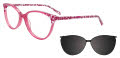 Takumi TK1283 Plum & Purple Print Pattern on Crystal (080) Eyeglasses - Color Image
