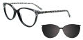 Takumi TK1283 Black & Black Print Pattern on Crystal (090) Eyeglasses - Color Image