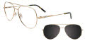 Takumi TK1285 With Magnetic Clip-On Lens Shiny Gold (010) Eyeglasses - Color Image