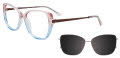 Takumi TK1287 With Magnetic Clip-On Lens Transparent Pink to Light Blue Gradient (030) Eyeglasses - Color Image