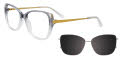 Takumi TK1287 With Magnetic Clip-On Lens Transparent Black to Crystal Gradient (090) Eyeglasses - Color Image