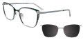 Takumi TK1288 Dark Green & Shiny Steel (60) Eyeglasses - Color Image