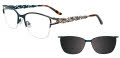 Takumi TK1291 With Magnetic Clip-On Lens Teal & Gold (060) Eyeglasses - Color Image
