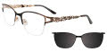 Takumi TK1291 With Magnetic Clip-On Lens Black & Pink Gold (090) Eyeglasses - Color Image