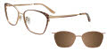 Takumi TK1292 With Magnetic Clip-On Lens Beige & Gold Mocha Mousse (010) Eyeglasses - Color Image