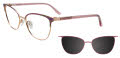 Takumi TK1293 With Magnetic Clip-On Lens Pink & Pink Gold with Pattern (030) Eyeglasses - Color Image