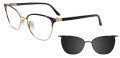 Takumi TK1293 With Magnetic Clip-On Lens Black & Gold with Pattern (090) Eyeglasses - Color Image