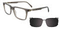Takumi TK1294 With Magnetic Clip-On Lens Transparent Grey Brushed (020) Eyeglasses - Color Image