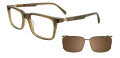 Takumi TK1294 With Magnetic Clip-On Lens Transparent Khaki Brushed (060) Eyeglasses - Color Image