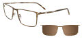 Takumi TK1295 With Magnetic Clip-On Lens Brushed Khaki (010) Eyeglasses - Color Image