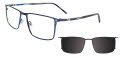 Takumi TK1295 With Magnetic Clip-On Lens Bruched Blue (050) Eyeglasses - Color Image