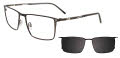 Takumi TK1295 With Magnetic Clip-On Lens Brushed Black (090) Eyeglasses - Color Image