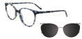 Takumi TK1296 With Magnetic Clip-On Lens Grey Blue & Beige (050) Eyeglasses - Color Image