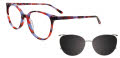 Takumi TK1296 With Magnetic Clip-On Lens Red & Blue (080) Eyeglasses - Color Image