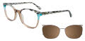 Takumi TK1302 With Magnetic Clip-On Lens Brown & Teal & Marbled (010) Eyeglasses - Color Image