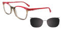 Takumi TK1302 With Magnetic Clip-On Lens Grey & Beige & Red (030) Eyeglasses - Color Image