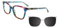 Takumi TK1303 With Magnetic Clip-On Lens Blue & Multicolor (010) Eyeglasses - Color Image