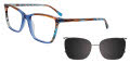 Takumi TK1303 With Magnetic Clip-On Lens Red & Multicolor (030) Eyeglasses - Color Image