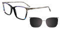 Takumi TK1303 With Magnetic Clip-On Lens Purple & Multicolor (080) Eyeglasses - Color Image