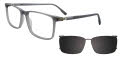 Takumi TK1304 With Magnetic Clip-On Lens Grey Matte (020) Eyeglasses - Color Image