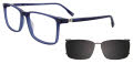 Takumi TK1304 With Magnetic Clip-On Lens Blue Matte (050) Eyeglasses - Color Image