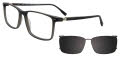 Takumi TK1304 With Magnetic Clip-On Lens Black Matte (090) Eyeglasses - Color Image