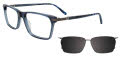 Takumi TK1307 With Magnetic Clip-On Lens Transparent Navy Blue (050) Eyeglasses - Color Image