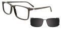 Takumi TK1308 With Magnetic Clip-On Lens Khaki (060) Eyeglasses - Color Image