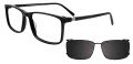 Takumi TK1308 With Magnetic Clip-On Lens Black (090) Eyeglasses - Color Image
