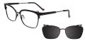 Takumi TK1314 With Magnetic Clip-On Lens Black with Crystal (090) Eyeglasses - Color Image