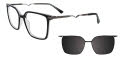 Takumi TK1316 With Magnetic Clip-On Lens Shimmery Black (090) Eyeglasses - Color Image