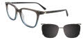 Takumi TK1321 With Magnetic Clip-On Lens Black & Glitter (090) Eyeglasses - Color Image