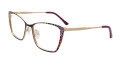 Takumi TK1325 With Magnetic Clip-On Lens Dark Purple & Animal Print with Clip on lens (080) Eyeglasses - Color Image