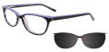 Takumi TK962 With Magnetic Clip-On Lens Marbled Blue and Light Blue with Grey Clip (90) Eyeglasses - Color Image