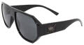Black Flys Mix Master Fly Shiny Black with Smoke Lens Sunglasses - Color Image
