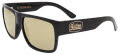 Black Flys Sullen Fly 4 Collab Shiny Black with Gold Mirror Lens Sunglasses - Color Image
