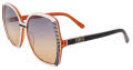 Black Flys Feathered Fly White Black Orange with Orange Gradient Lens Sunglasses - Color Image