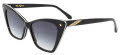 Black Flys Fly Kitten Shiny Black White Black with Smoke Gradient Lens Sunglasses - Color Image