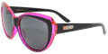 Black Flys Kissy Fly Shiny Black Pink / Smoke Lens Sunglasses - Color Image