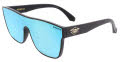 Black Flys Mono Fly Matte Black with Blue Mirror Lens Sunglasses - Color Image